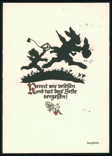 Nachlaß AK Brief Scherenschnitt u.a. - Kdt. U-Boot Kurt u. Annegret Diggins Kiel