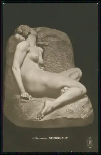 11x Künstler AK mit Darstellungen von Plastiken und Frauenakten K. Jermann u.a.
