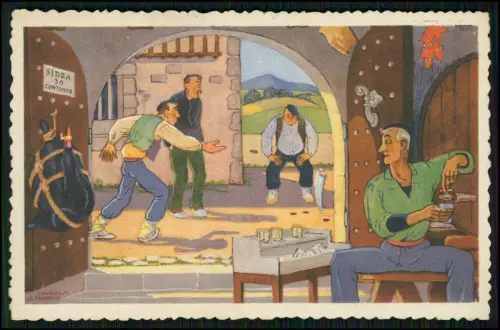 4x AK Szene Portrait Baskenland spanisch-franz Atlantikküste Jacques le Tanneur