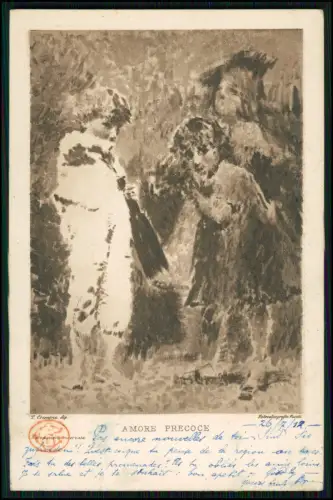 6x Künstler Postkarte des italienischen Künstlers Tranquillo Cremona - 1912 gel.