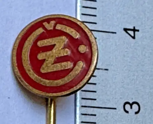 CZ Česká zbrojovka - Anstecknadel Pin - Logo Rot Gold Motorrad Oldtimer