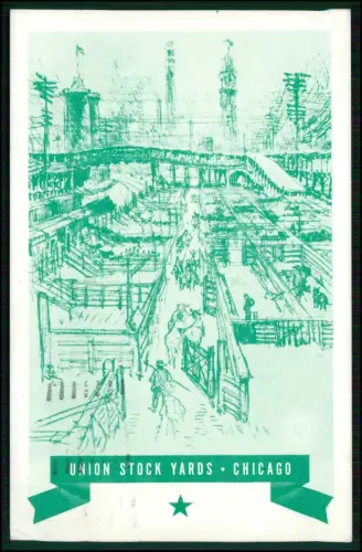 AK Union Stock Yards in Chicago - gelaufen 1954 - per Luftpost nach Deutschland
