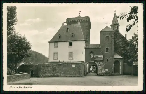 2x AK - Rheintors in Zons Dormagen am Rhein Rheintor mit angrenzendem Rheinturm