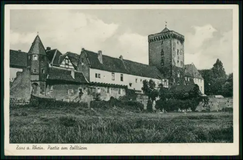 2x AK - Rheintors in Zons Dormagen am Rhein Rheintor mit angrenzendem Rheinturm