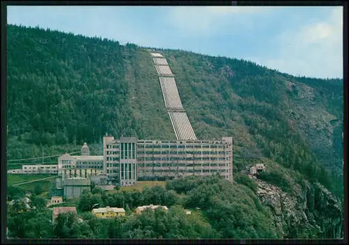 AK Wasserstofffabrik Vemork b. Rjukan Norwegen Fabrikgebäude mit Hangrohrleitung
