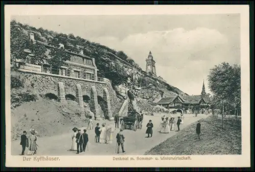 AK Kyffhäuserdenkmal Thüringen - Sommer Winterwirtschaft Ausflugsgäste 1915 gel.