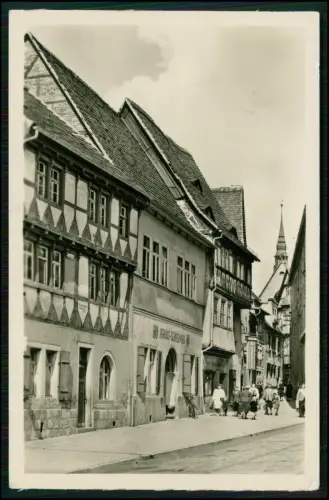Foto AK Sangerhausen Alte Häuser Markt - Landpoststempel Einzingen Sangerhausen