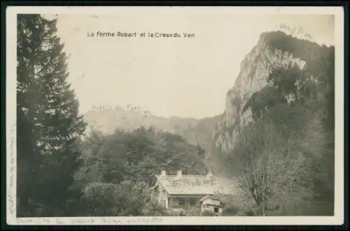 Foto AK - Noiraigue Neuenburg - Ferme Robert - Bauernhof Gasthaus 1920 gelaufen