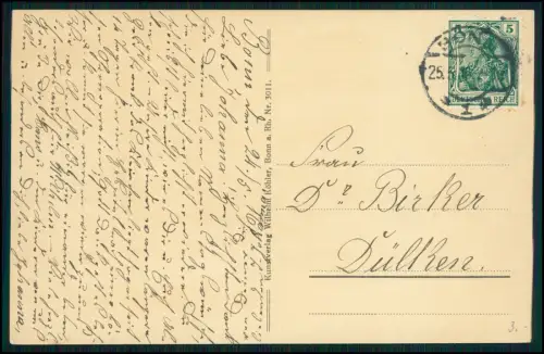 AK Rheinbrücke in Bonn - Raddampfer Ausflugsschiff Rheinschifffahrt - 1916 gel.