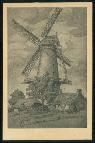AK - Windmühle aus dem Kriegsgebiet - Feldpostkarte - 1948 von Tübingen gelaufen