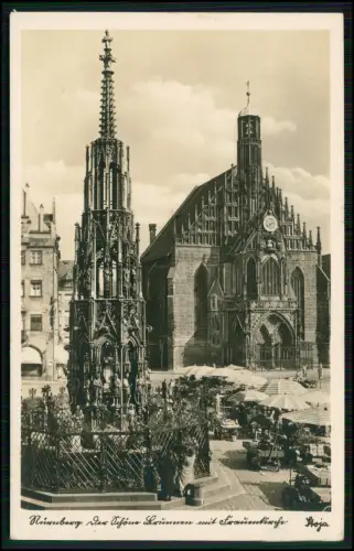 2x AK Nürnberg Brunnen mit Frauenkirche + Lauf an der Pegnitz - 1941 gelaufen