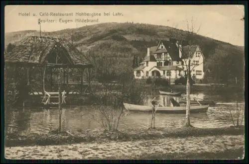 3 AK - Café Restaurant Hohbergsee bei Lahr + Garnisonlazarett Feldpost 1915 gel.