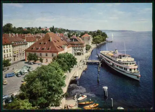 AK Hafen Überlingen Bodensee Dampfer Allgäu Schiffsanlegestelle zentraler Punkt