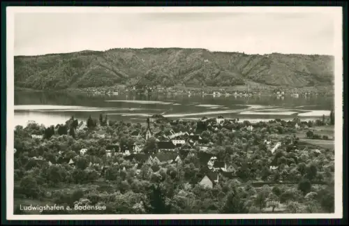 Foto AK - Ludwigshafen Bodensee - Blick Uferbebauung Obstgärten Höhenzüge am See
