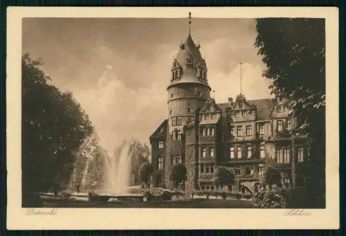 AK Ansichtskarte Detmold Lippe - Blick auf das Schloss mit Springbrunnen - 1930