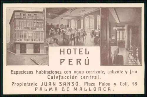 15x - AK und Papier Souvenir Artikel - Palma de Mallorca Hotel Perú Plaza Palou