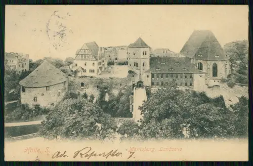 AK - Halle an der Saale - Moritzburg Landseite - 1906 gelaufen