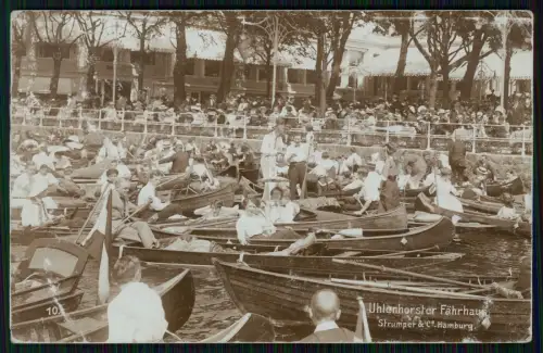 2x Echt Foto AK- Hamburg Uhlenhorst - Uhlenhorster Fährhaus viele Menschen Boote