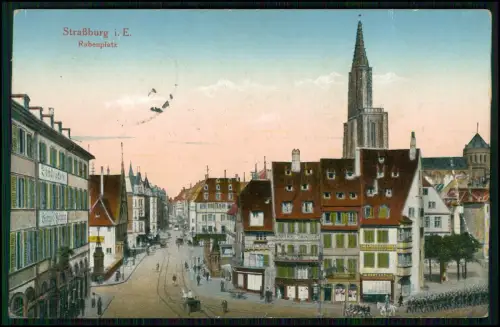 4x AK 1. WK - Straßburg im Elsass, Frankreich Ansichten - 1916 Feldpost gelaufen