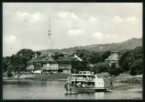 Foto AK - Dresden Pillnitz - Dampfer Friedrich Engels - Elbe Schloss Fernsehturm