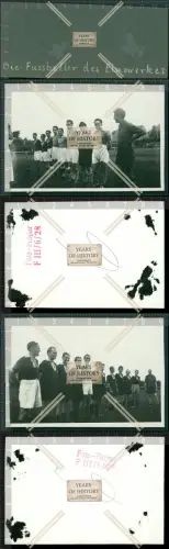 Orig. Foto  2x VEB Elma-Werk Fußballmannschaft 1951 Niederwiesa Chemnitz Braun