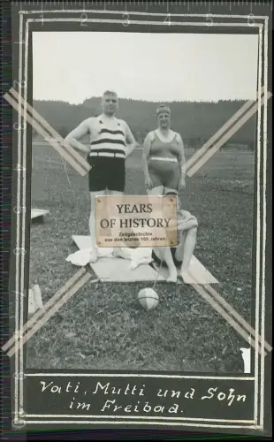 Foto 2x Friedrichroda Schwimmbad Freibad Badeanstalt 1930 Dame Bademode Trikot