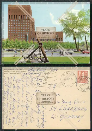 Foto AK Oslo Norwegen Radhuset Karte gelaufen