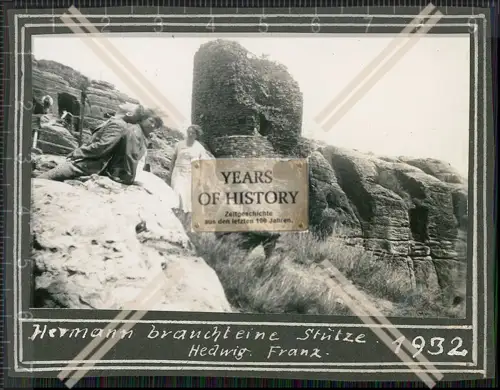 Foto 7x Felsenburg bei Blankenburg Ausflug Burg und Festung Regenstein 1932