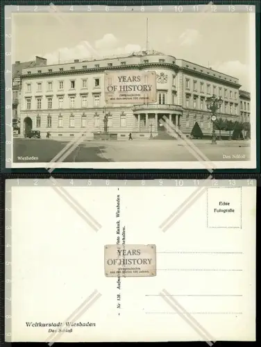 Orig. Foto AK Wiesbaden das Schloss Straßenansicht 1939
