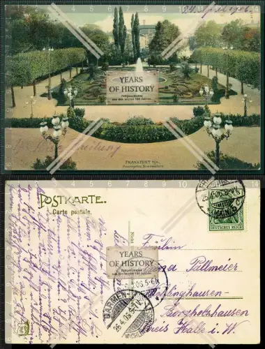 Orig. AK Frankfurt am Main Palm Garten Blumenparterre 1906 gelaufen