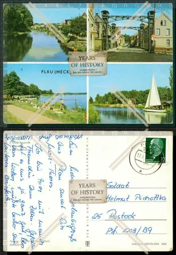 Orig. AK Plau Ludwigslust-Parchim Mecklenburg-Vorpommern Strandstraße Burgstra