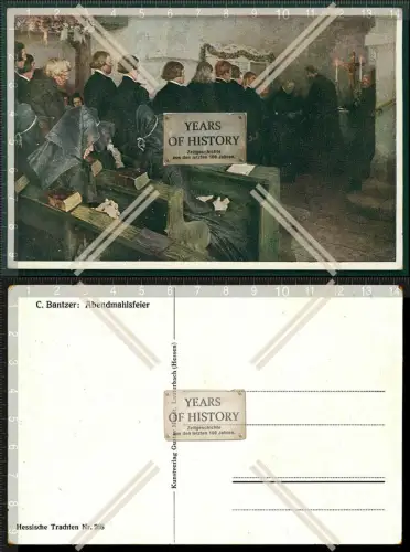 Orig. AK Hessische Trachten Abendmahlfeier C. Bantzer Bauern Tanz Schwalmstadt 