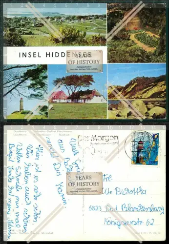 Orig. AK Insel Hiddensee Leuchtturm Fischerhäuser Steilküste Grabstätte Gerh