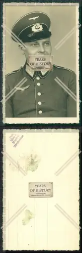 Orig. Foto Portrait Soldat in Uniform und Schirmmütze