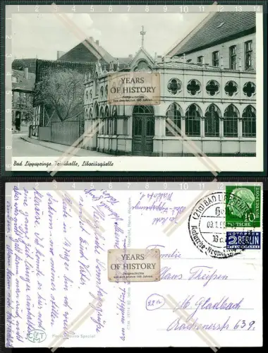 Orig. AK Bad Lippspringe Trinkhalle Liboriuskapelle Straßenansicht 