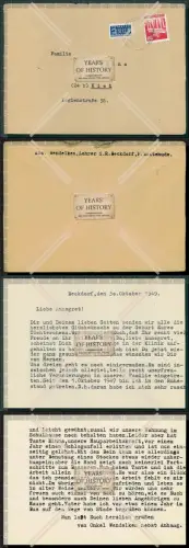 Brief an A. u. Kurt Diggins Kdt. U 458 von Lehrer Wendelken Beckdorf Buxtehude