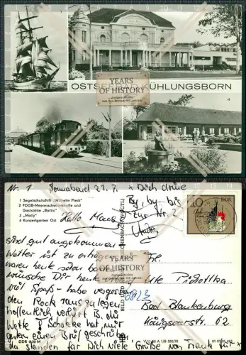 Orig. Foto AK Kühlungsborn Ostsee Lokomotive Segelschulschiff Wilhelm Pieck Ga