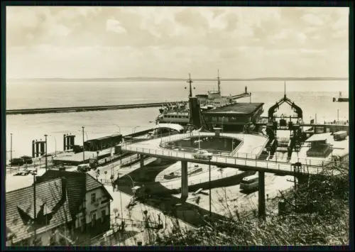 AK - Sassnitz Rügen Fährhafen MS Warnemünde Ostsee Hafenanlage DDR Foto Bachmann