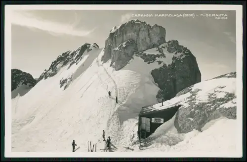 5x Foto AK - im Winter 1937 - Marmolada Capanna Serauta Dolomiten Italien