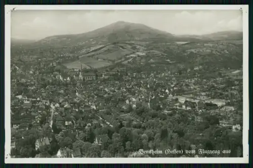 Foto AK Bensheim an d. Bergstraße Hessen Gesamtansicht Luftbild Fliegeraufnahme