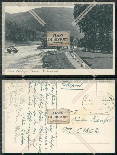 AK Karlshafen Oberweser Weserpromenade 1941 Feldpost Bahnpost Zugpost gelaufen