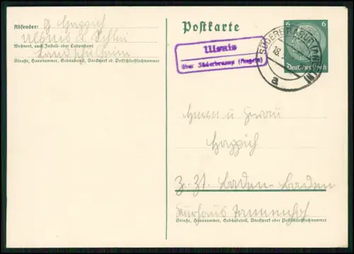 2x AK Ganzsache Landpoststempel Ulsnis über Süderbrarup Angeln SL 1935 gelaufen