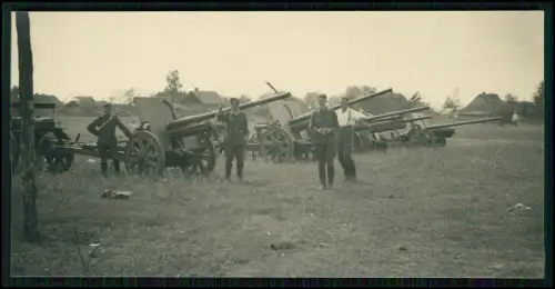 Foto 14x6 - Soldaten Wehrmacht - Feldhaubitzen 10,5 cm Artilleriegeschütze Front
