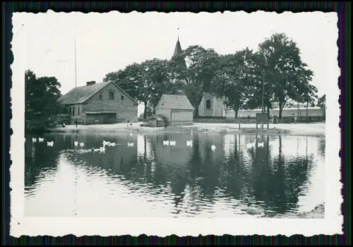 Foto - Dorf bei Wurzen Leipzig Sachsen - Bauernhaus Gebäude Kirche Teich 1940