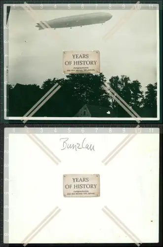 Orig. Foto Bunzlau 1933 Boleslawiec Schlesien Zeppelin Luftschiff LZ 127 über 