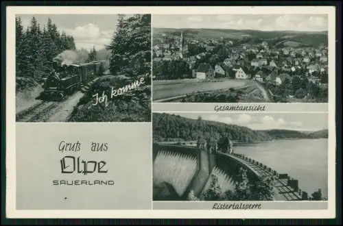 AK - Olpe Sauerland - Gesamtmotiv Dampflok „Ich komme“ - Listertalsperre - uvm.