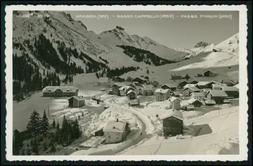 2x Foto AK - Arabba Winter Dolomiten Sasso Cappello Passo Pordoi Italien - 1937