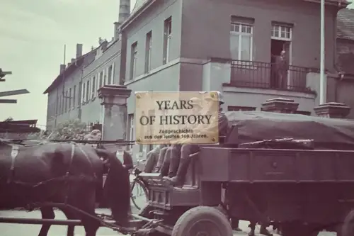 Repro Farbfoto 15x10cm Soldaten Pferd u. Wagen Straßenansicht