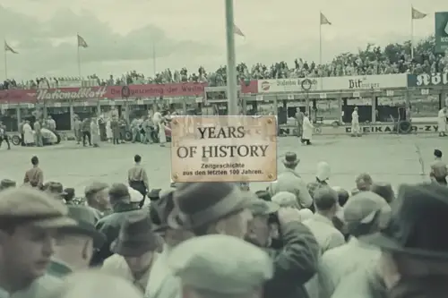 Repro Farbfoto 15x10cm Rennstrecke 30er Jahre Boxengasse Rennwagen Formel 1 Nürb