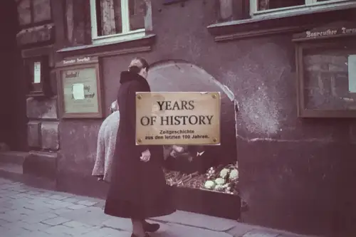 Repro Farbfoto 15x10cm Gemüsestand Straßenansicht